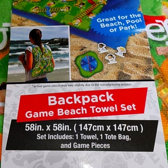 NWT CHUTES AND LADDERS BACKPACK GAME BEACH TOWEL SET & JANLYNN-BIRD QUILT BLOCKS - Picture 3 of 11
